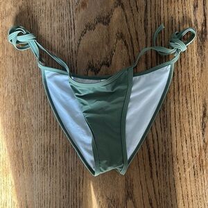 Zaful Green and White Bikini with Tie Details